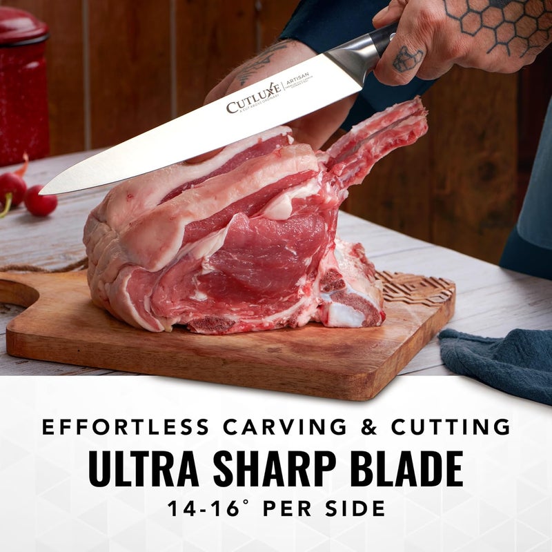Cutluxe Chef Knife Set, 7 PCS Professional Chef's Knife Set – Razor Sharp German Steel, Full Tang, Ergonomic Handles – Artisan Series - Image 4